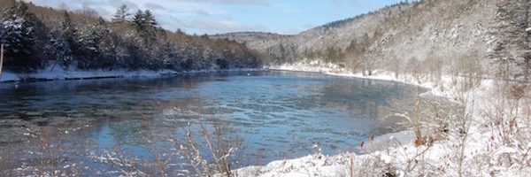 Photo of the Upper Delaware River in Winter by Sandy Long.